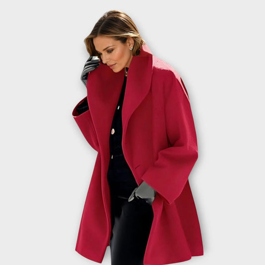 Abrigo de Invierno de Mujer Elegante Entallado con Cuello de Solapa