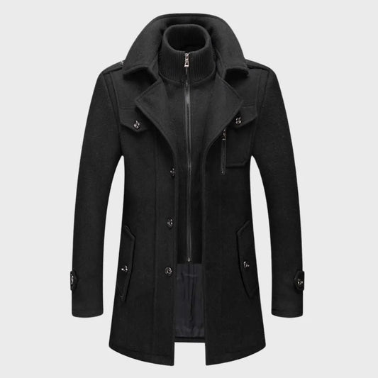 Abrigos de Invierno de Hombre Largo Elegante con Bolsillos