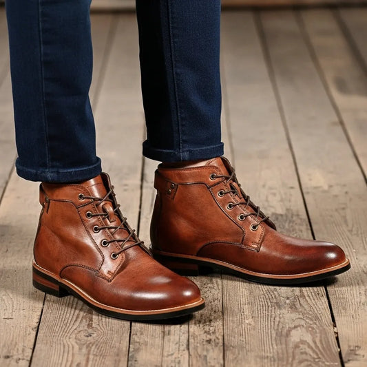 Botas de Hombre Elegantes Vintage con Cordones