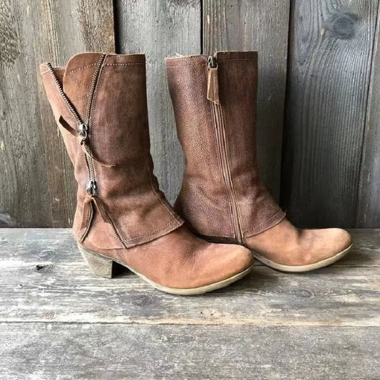 Botas de Mujer Cómodas Elegantes con Cremallera Lateral