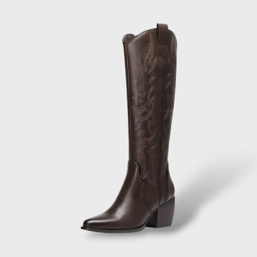Botas de Mujer Vaqueras Clásicas con Punta Afilada