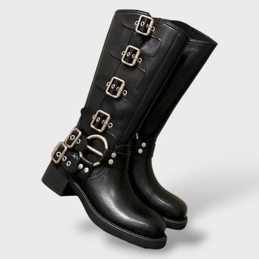Botas de Mujer Vaqueras Vintage con Hebillas