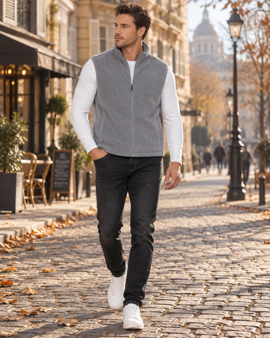 Chaleco de Hombre Casual Ligero con Cremallera