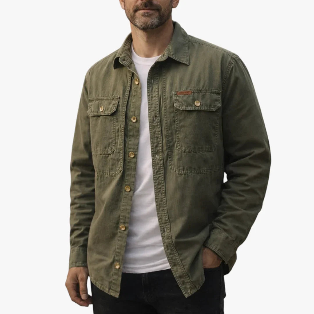 Chaqueta de Hombre Casual Militar con Botones