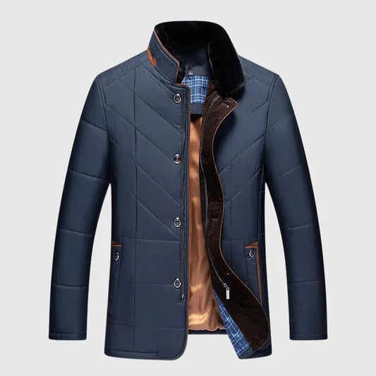 Chaqueta de Hombre de Invierno Acolchada Casual con Bolsillos