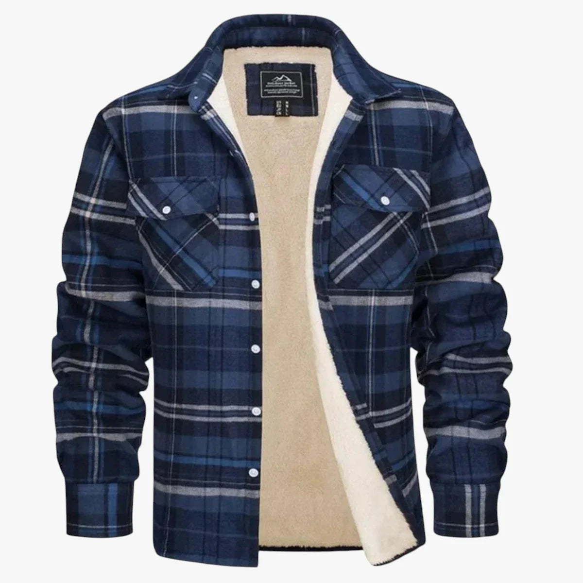 Chaqueta de Invierno de Hombre Casual de Cuadros con Botones