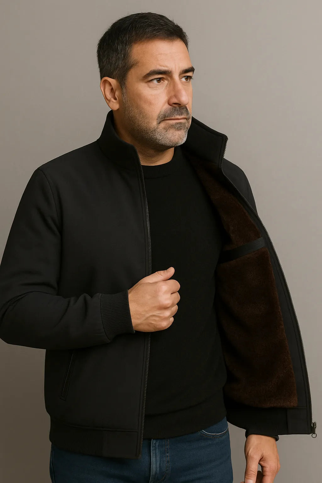 Chaqueta de Invierno de Hombre Ligera Elegante con Cremallera