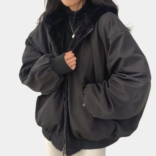 Chaqueta de Mujer de Invierno Oversize con Capucha