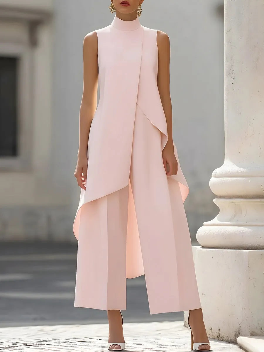 Mono de Mujer Elegante Ancho con Cuello Halter