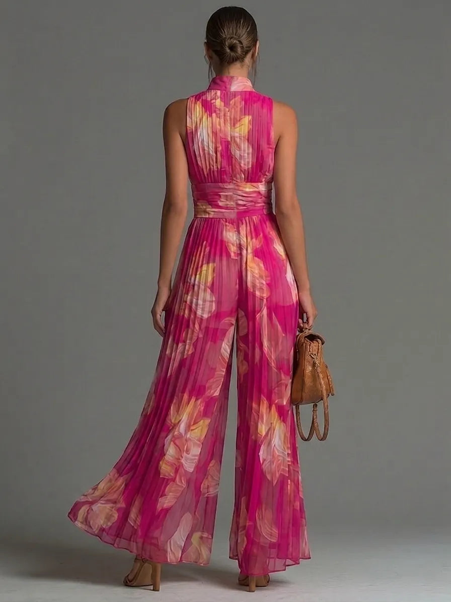 Mono de Mujer de Invitada de Boda Elegante Fluido con Cuello Halter