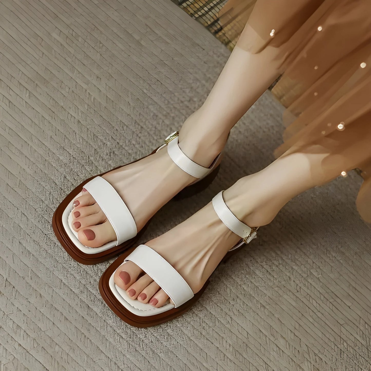Sandalias de Mujer Casuales Minimalistas con Tiras