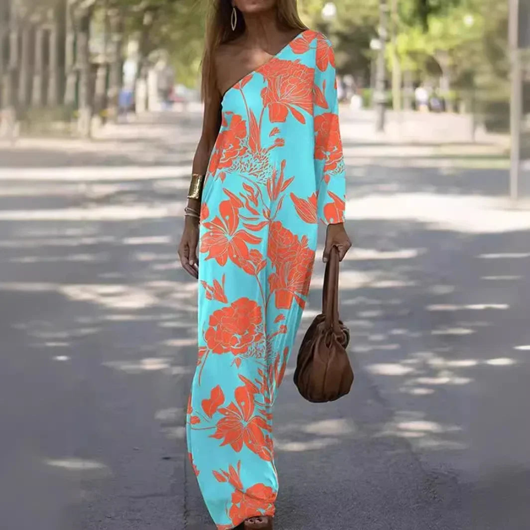 Vestido de Verano Largo Casual Elegante con Asimétrico