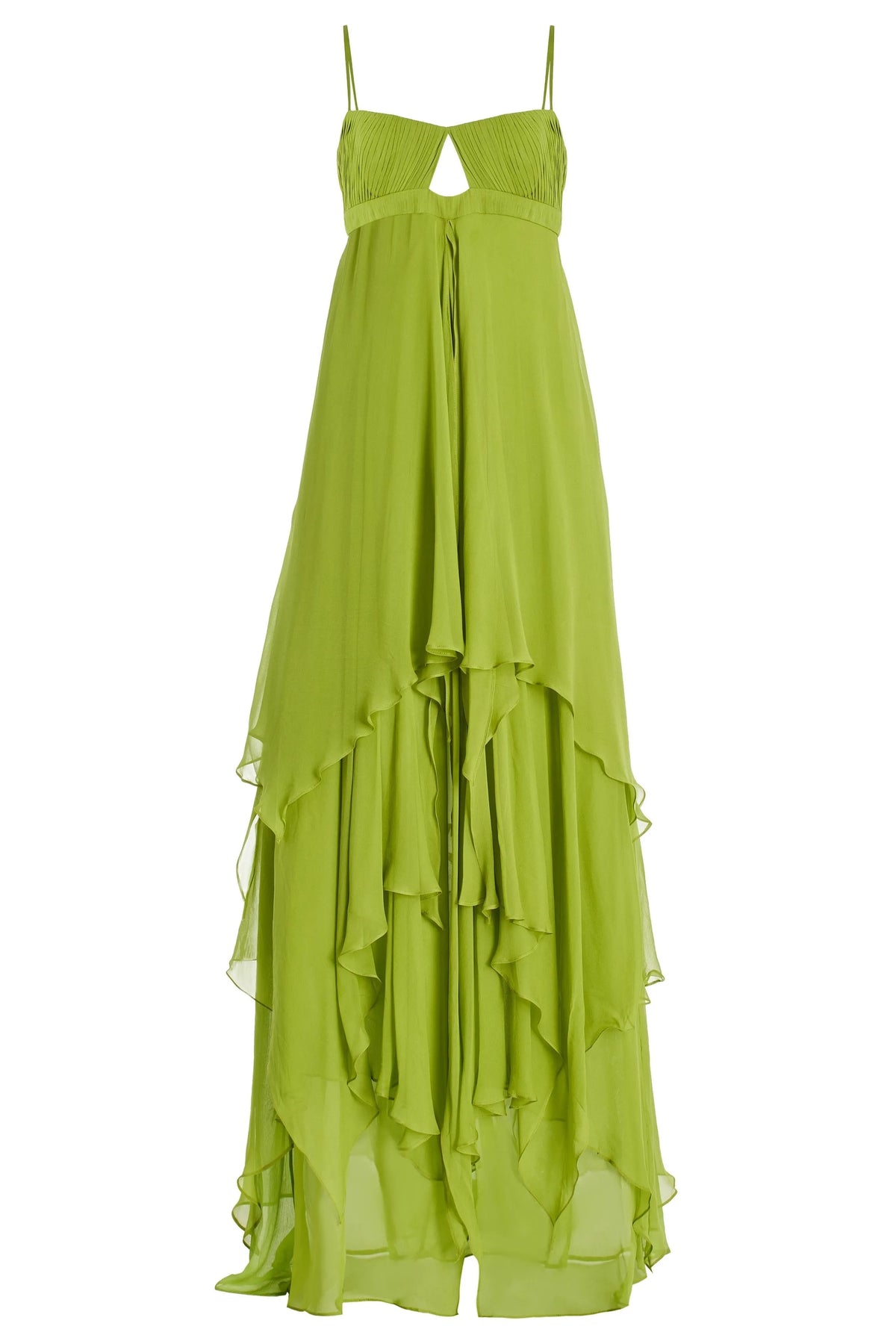Vestido de Invitada de Boda Largo Boho Volantes con Cut Out