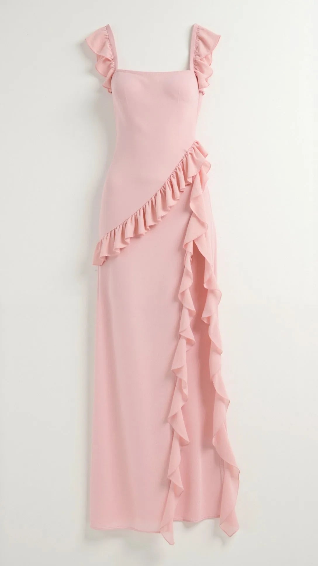 Vestido de Invitada de Boda Largo Elegante Volantes con Abertura