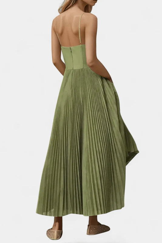 Vestido de Invitada de Boda Largo Elegante con Corset y Plisado