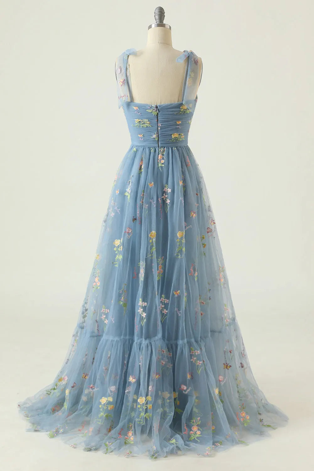 Vestido de Invitada de Boda Largo Elegante de Flores con Fruncido