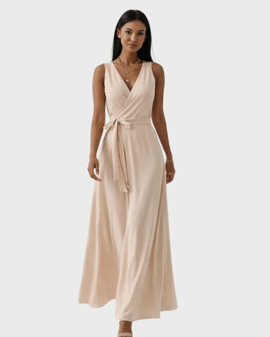 Vestido de Invitada de Boda Largo Elegante de Verano con Escote en V