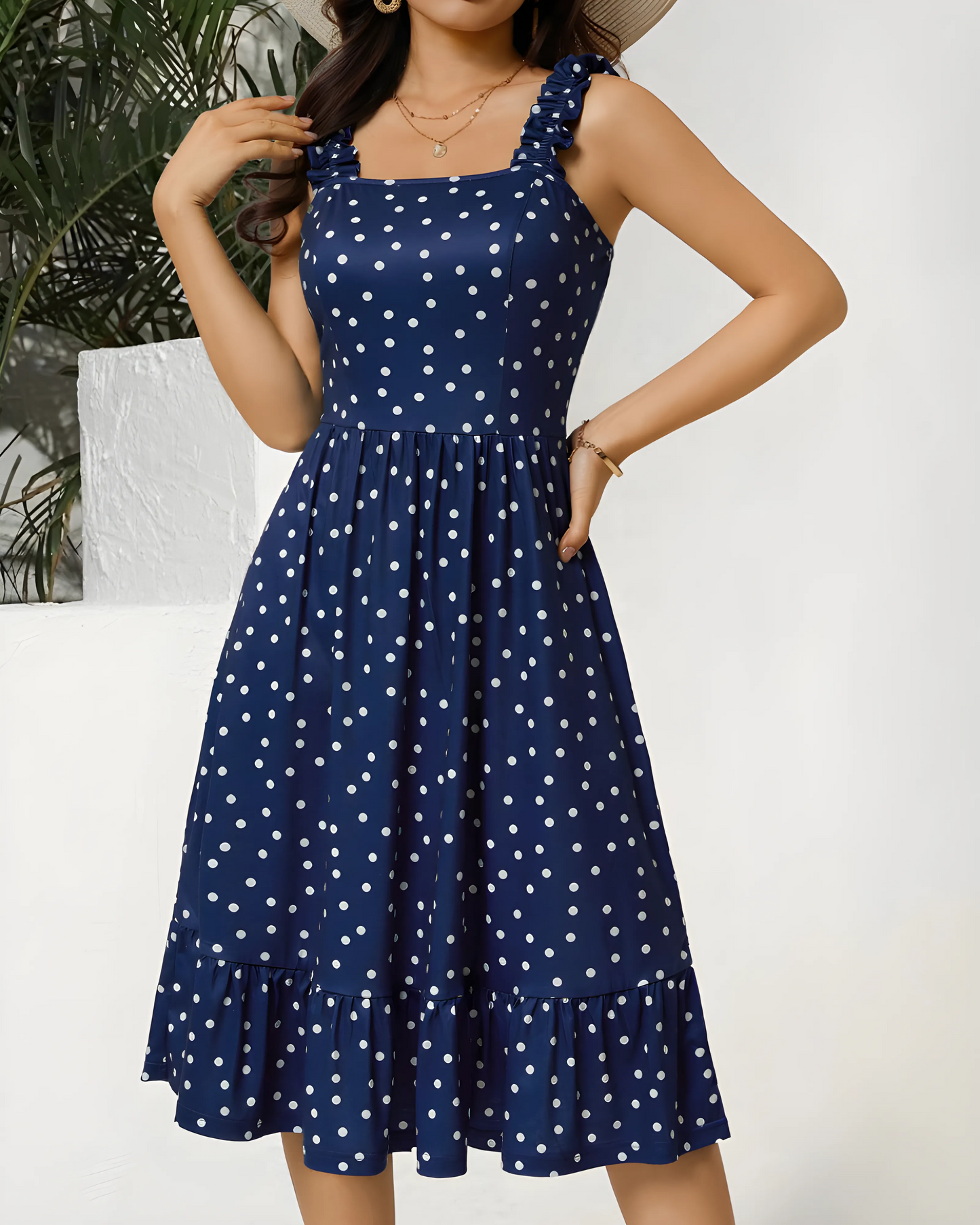 Vestido de Verano Corto Casual Elegante con Volantes