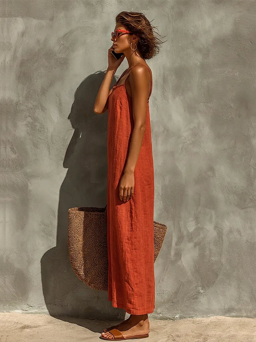 Vestido de Verano Largo Boho Casual con Tirantes