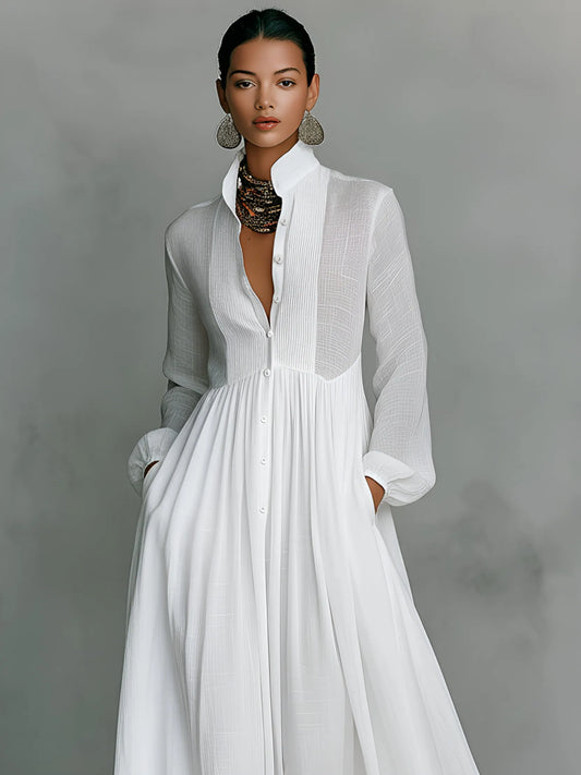 Vestido de Verano Largo Casual Elegante con Manga Larga