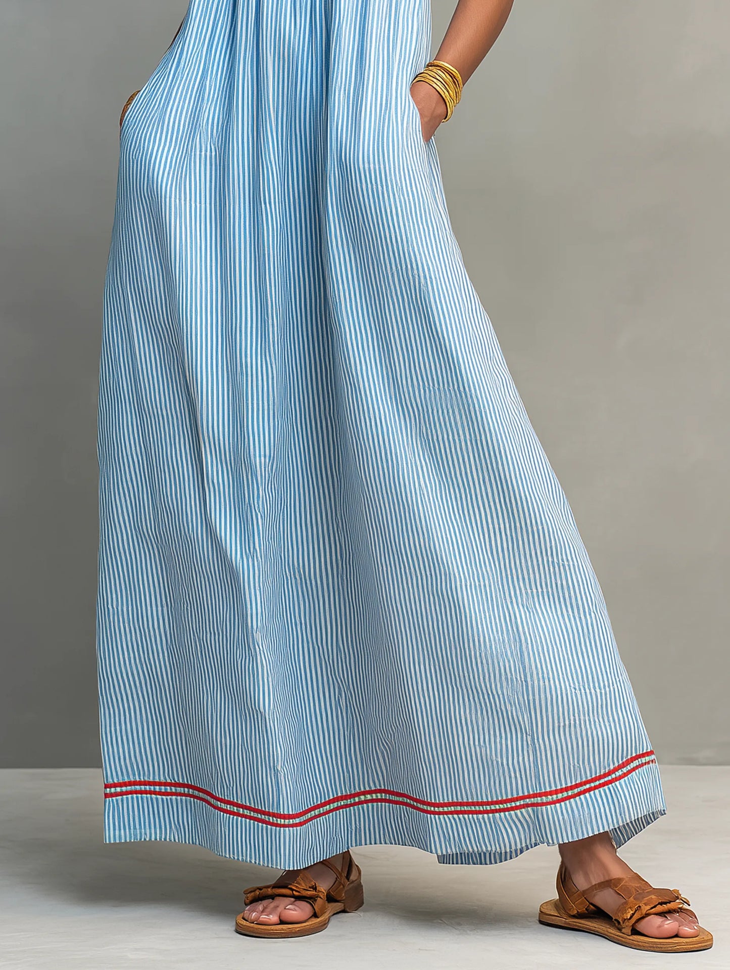 Vestido de Verano Largo Minimalista Elegante con Tirantes