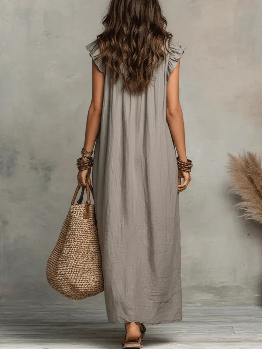 Vestido de Verano Largo Boho Elegante con Volantes