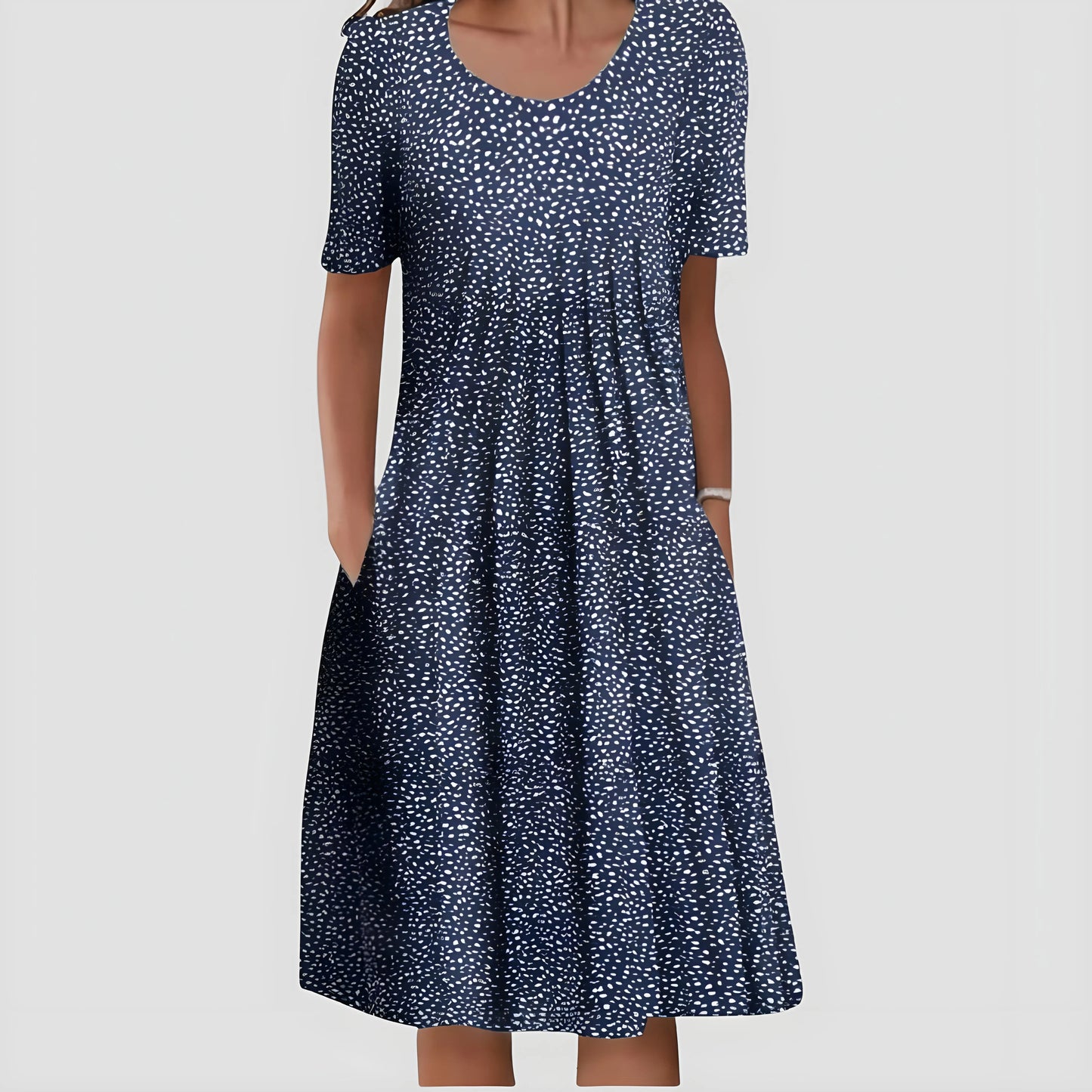 Vestido de Verano Midi Casual Flores con Manga Corta