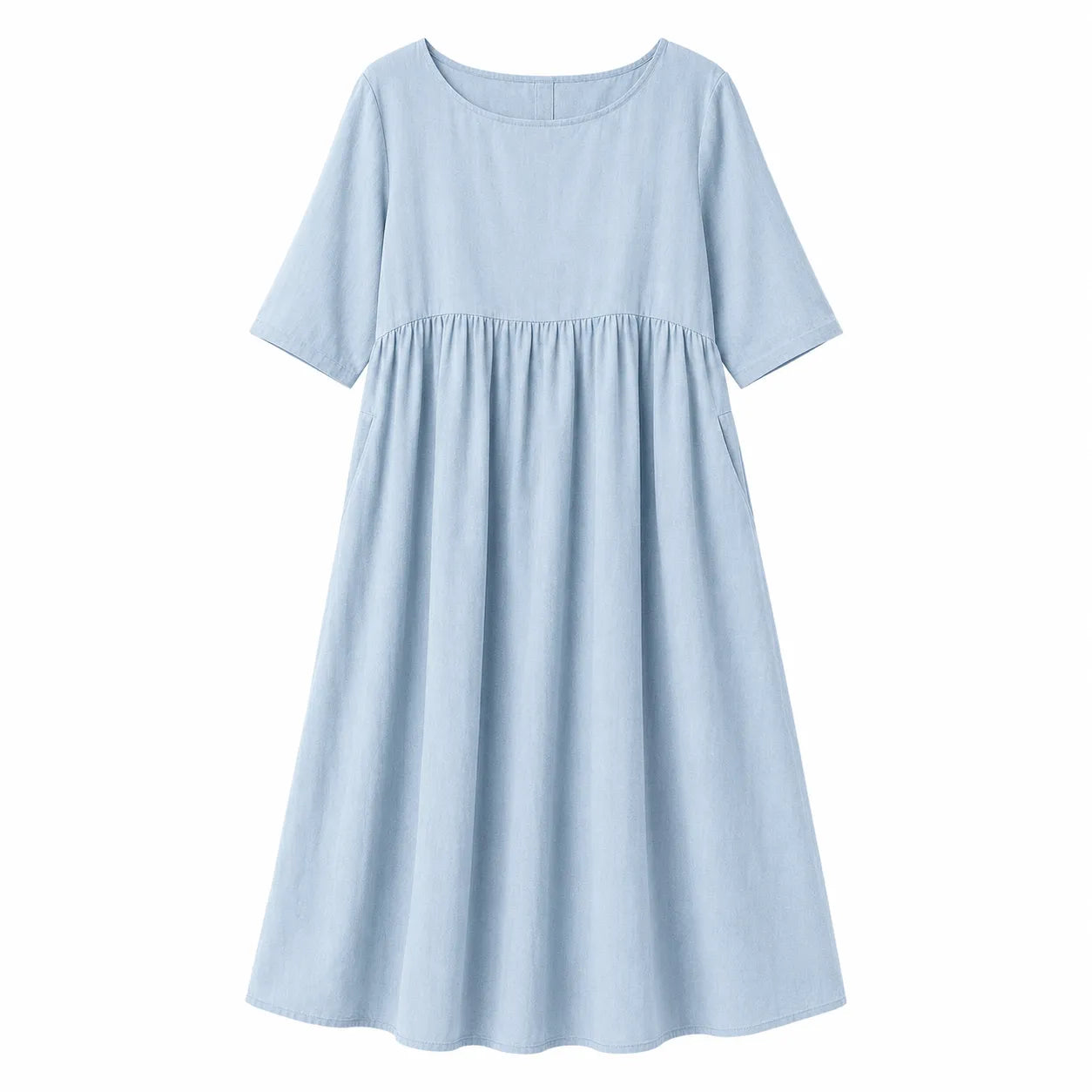 Vestido de Verano Midi Casual y Elegante con Manga Corta