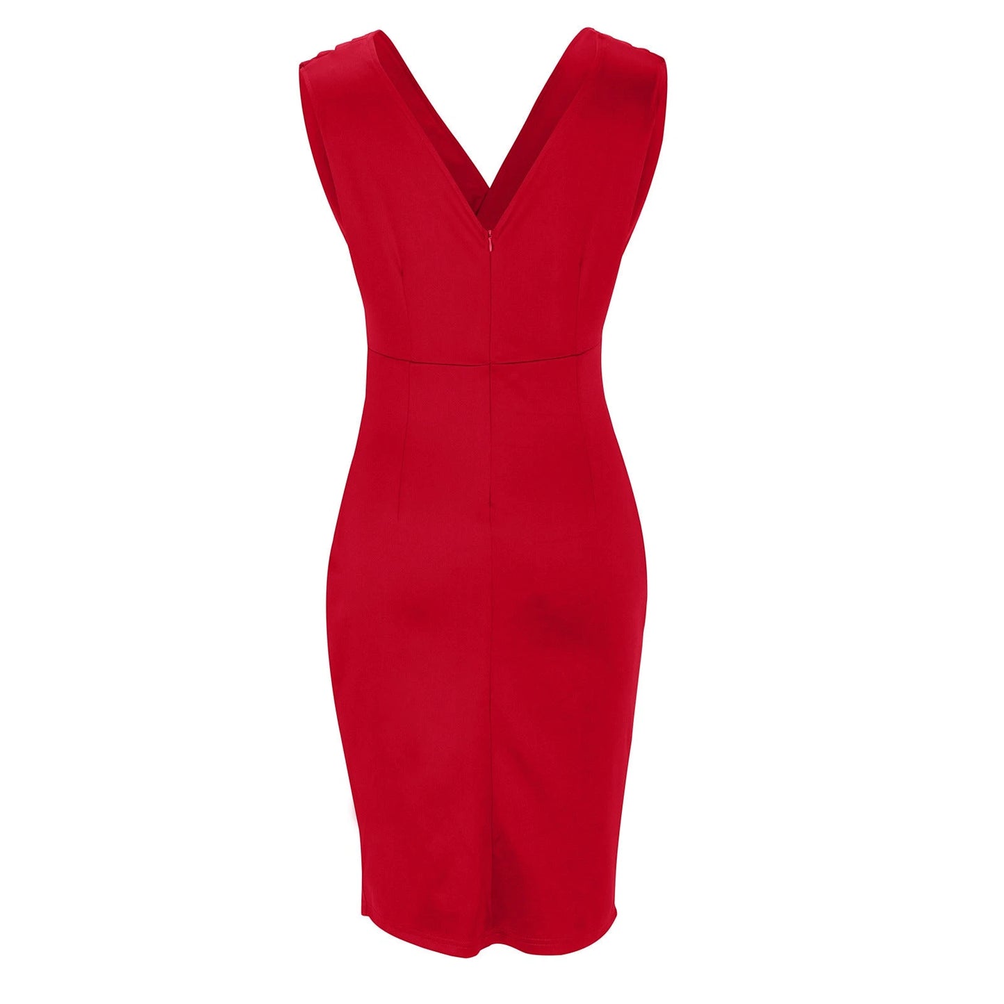 Vestido para Invitada de Boda Corto Elegante con Escote en V y Drapeado
