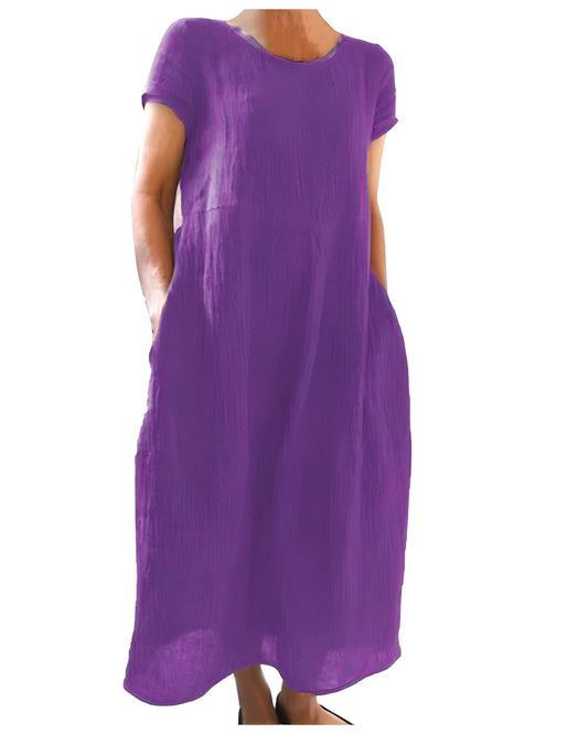 Vestido de verano largo elegante casual con manga corta