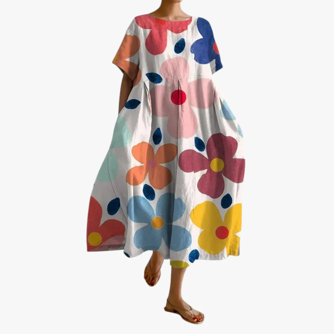 Vestido de Verano Midi Boho Estampado con Plisado