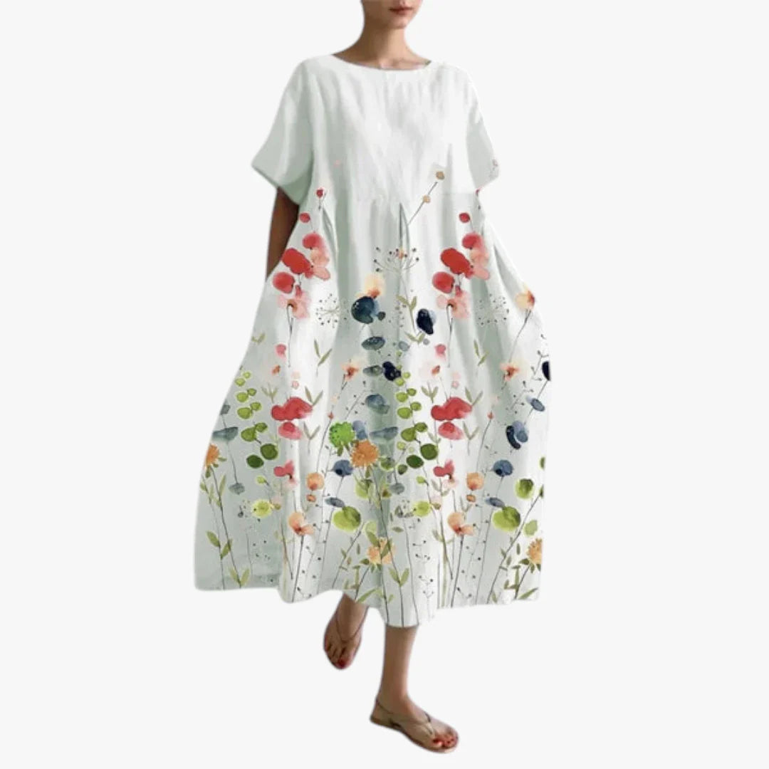 Vestido de Verano Midi Boho Estampado con Plisado