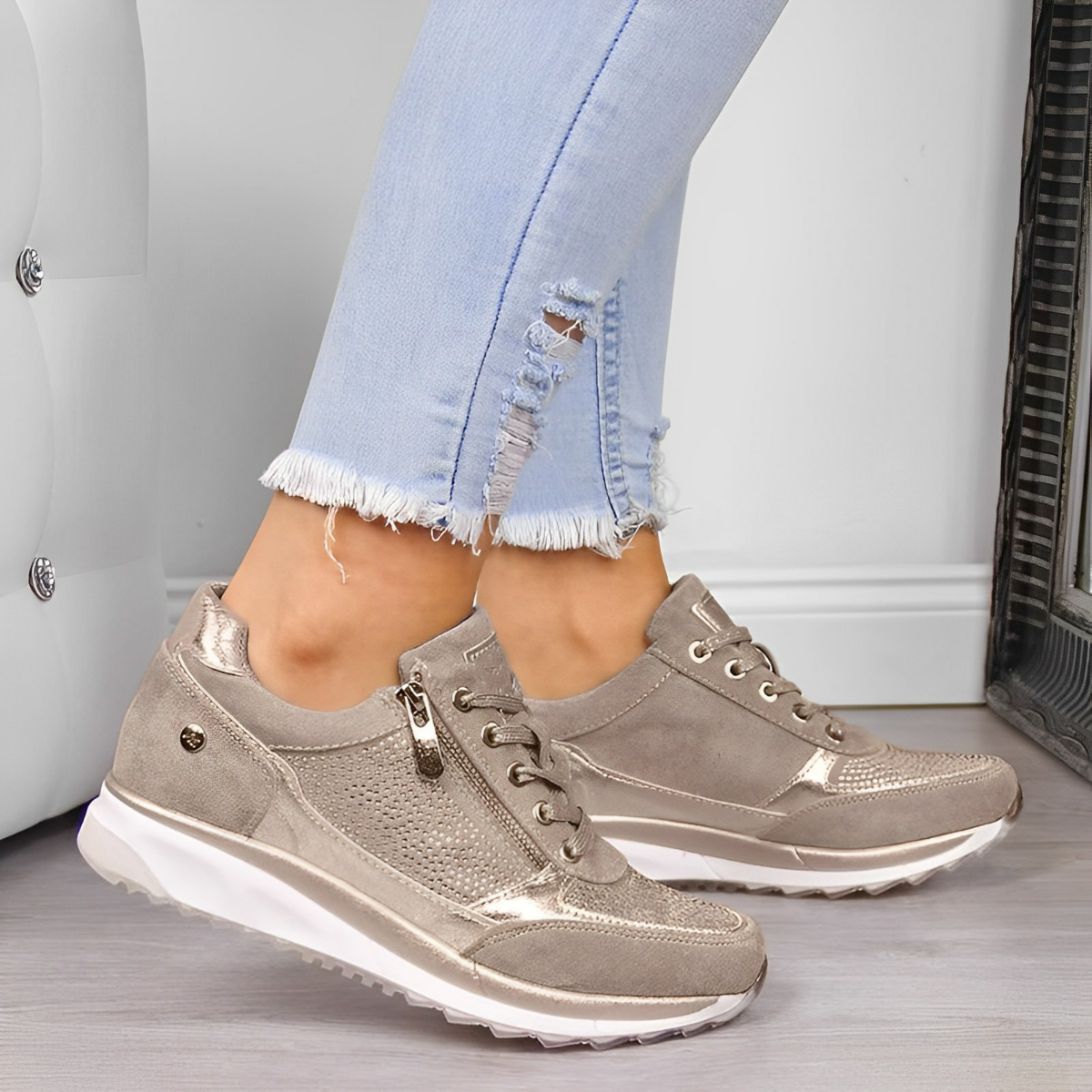 Zapatillas de Mujer Casual Deportivas con Cremallera