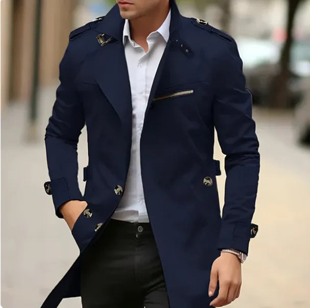 Abrigo de Hombre Elegante Ligero con Botones