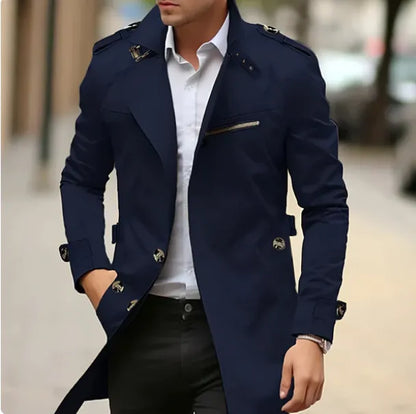 Abrigo de Hombre Elegante Ligero con Botones