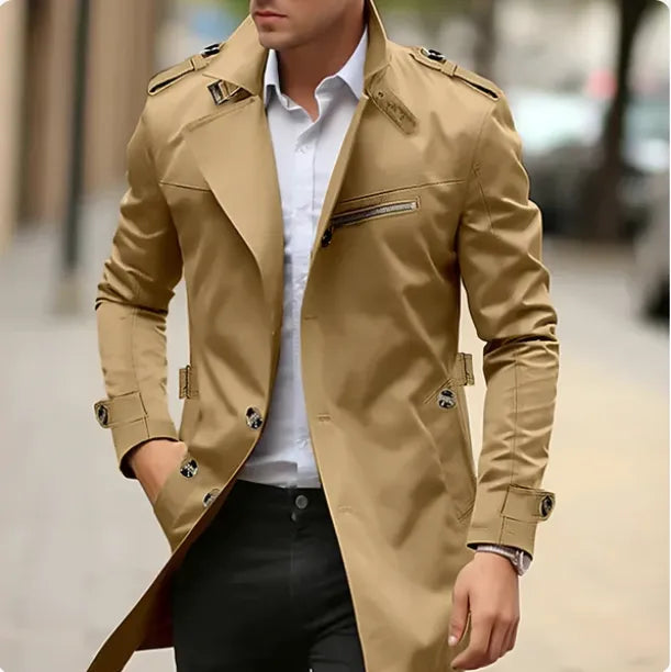 Abrigo de Hombre Elegante Ligero con Botones