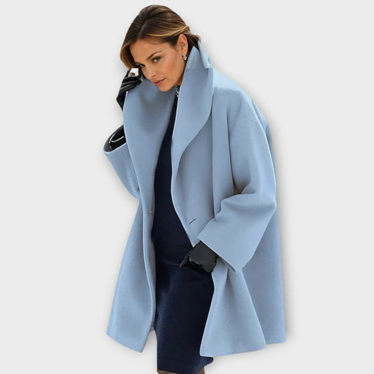 Abrigo de Invierno de Mujer Elegante Entallado con Cuello de Solapa