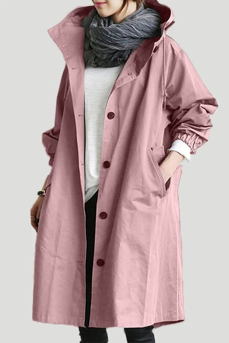Abrigo de Mujer Largo Elegante con Capucha