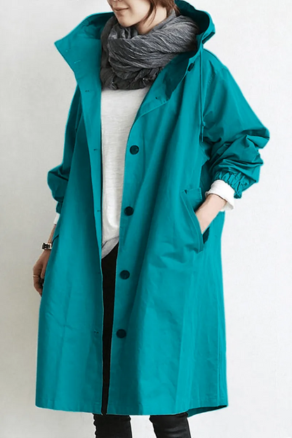 Abrigo de Mujer Largo Elegante con Capucha