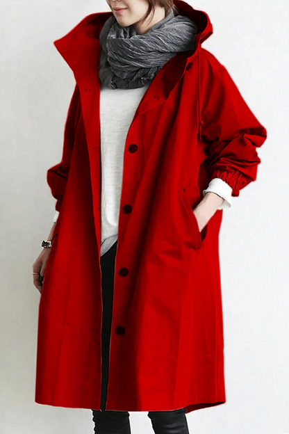Abrigo de Mujer Largo Elegante con Capucha