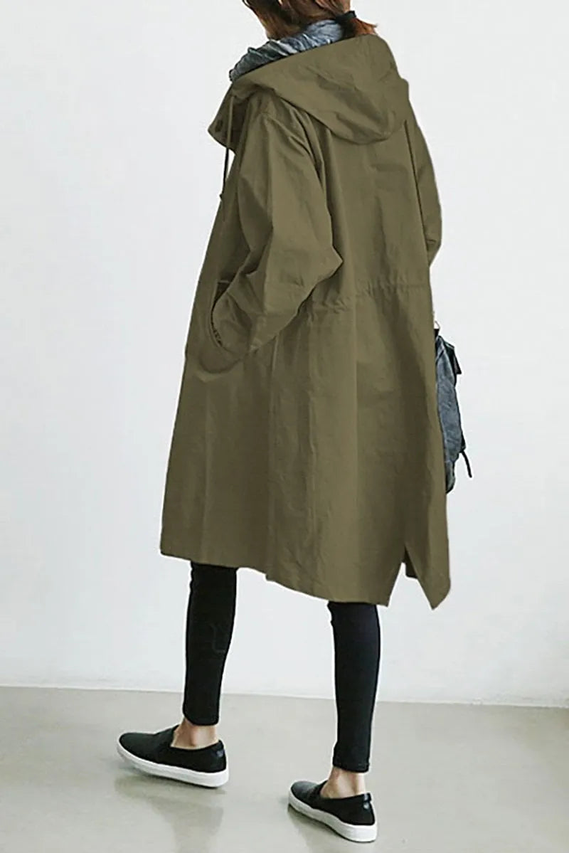 Abrigo de Mujer Largo Elegante con Capucha