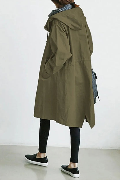 Abrigo de Mujer Largo Elegante con Capucha