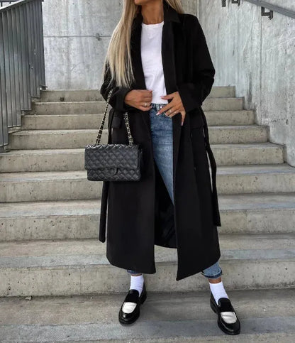 Abrigo de Mujer de Invierno Clásico con Botones