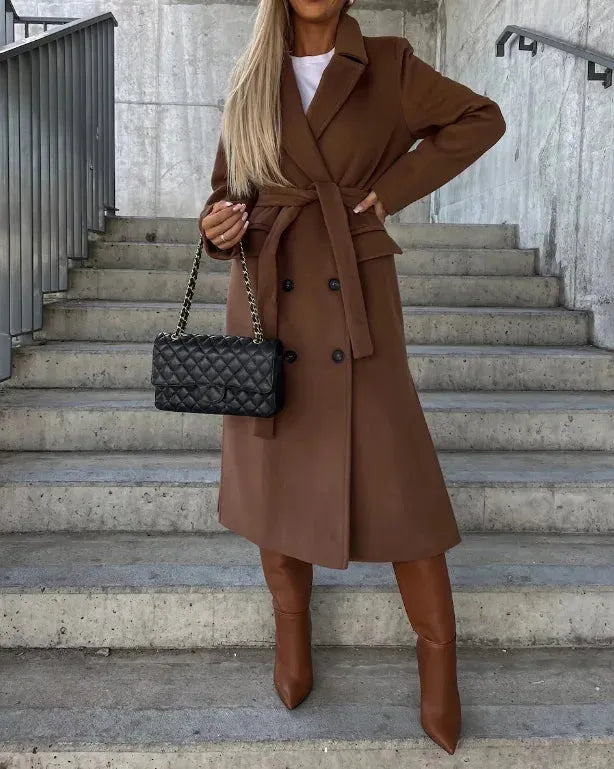 Abrigo de Mujer de Invierno Clásico con Botones