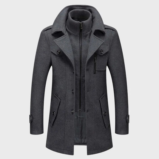 Abrigos de Invierno de Hombre Largo Elegante con Bolsillos