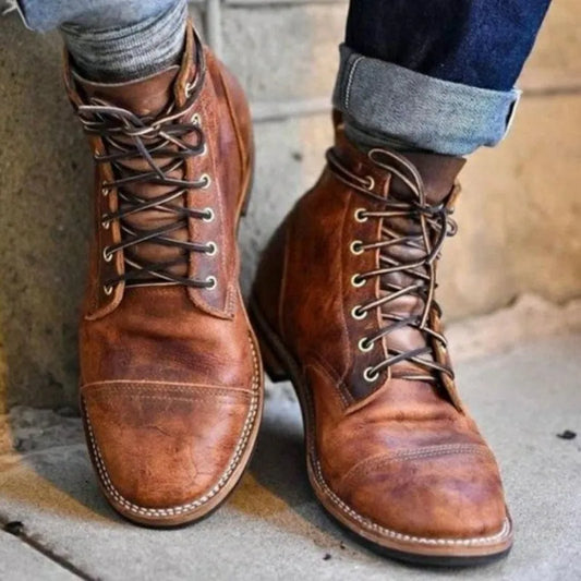Botas de Hombre Casual Vintage con Cordones