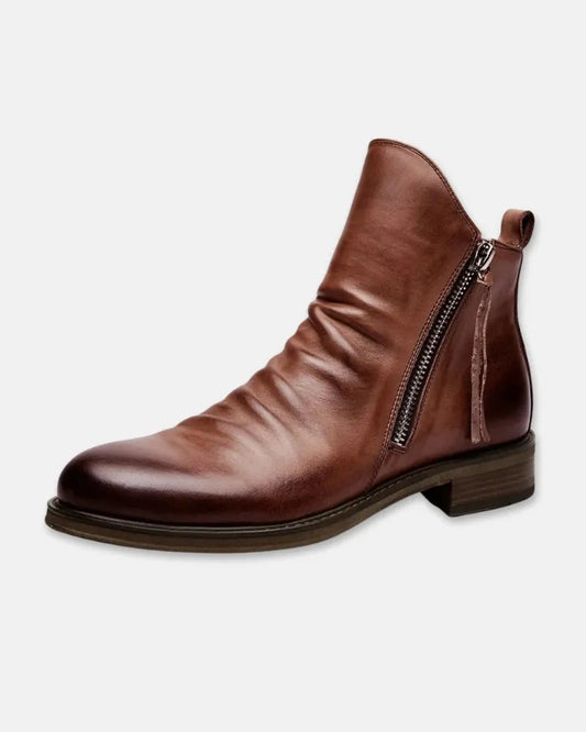 Botas de Hombre Casual Vintage con Cremallera Lateral