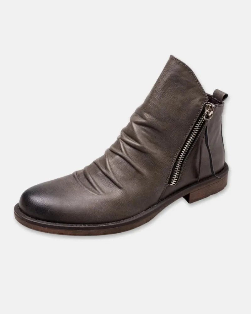 Botas de Hombre Casual Vintage con Cremallera Lateral