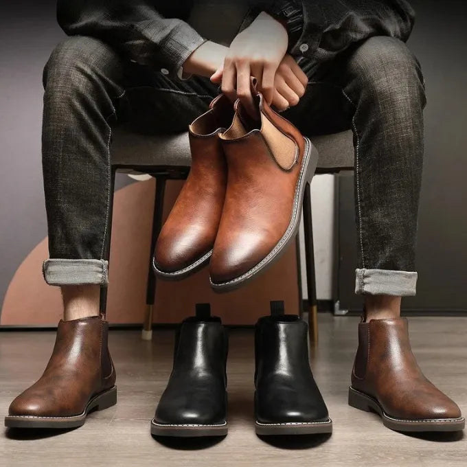 Botas de Hombre Elegantes Cómodas con Paneles Elásticos