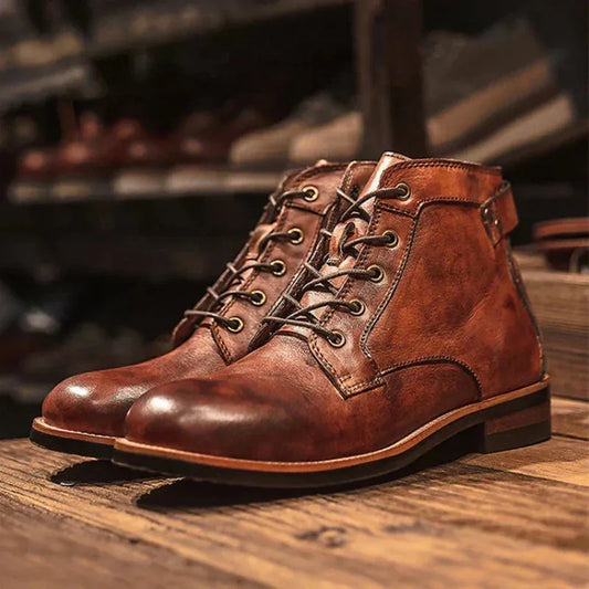 Botas de Hombre Elegantes Vintage con Cordones
